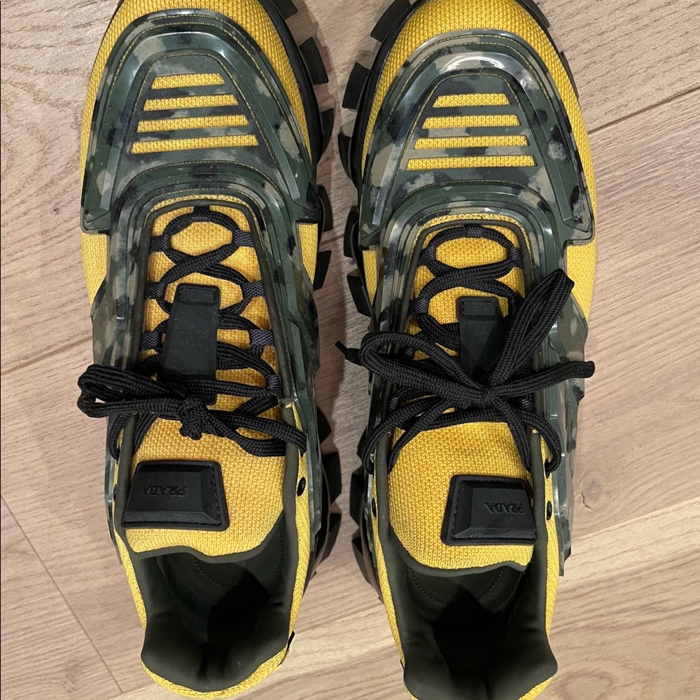 Yellow and camo Prada sneakers - Picture 1 of 5